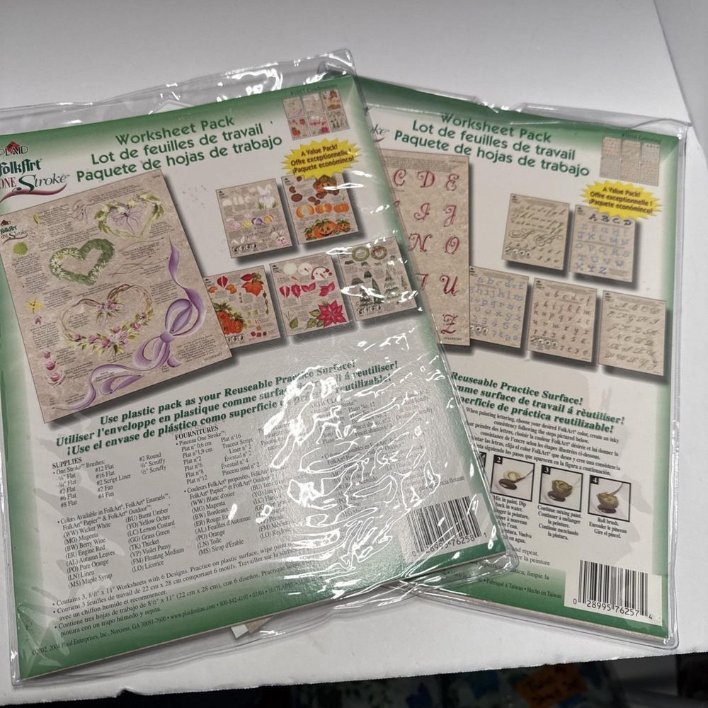 VTG Plaid FolkArt One Stroke Instructions‎ Worksheets Holidays & Letters 1016-17
